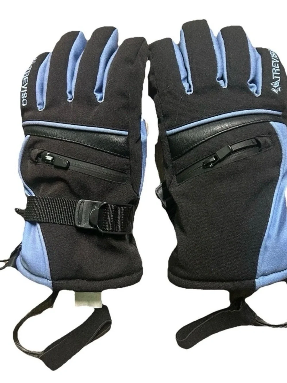 Youth Kids Treviso Black Blue Winter Gloves Size Medium Cold Weather Skiing